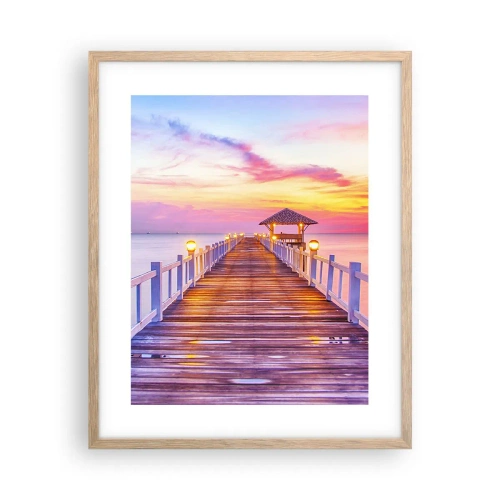 Affiche dans un chêne clair - Poster - Le silence lilas-doré du soir - 40x50 cm