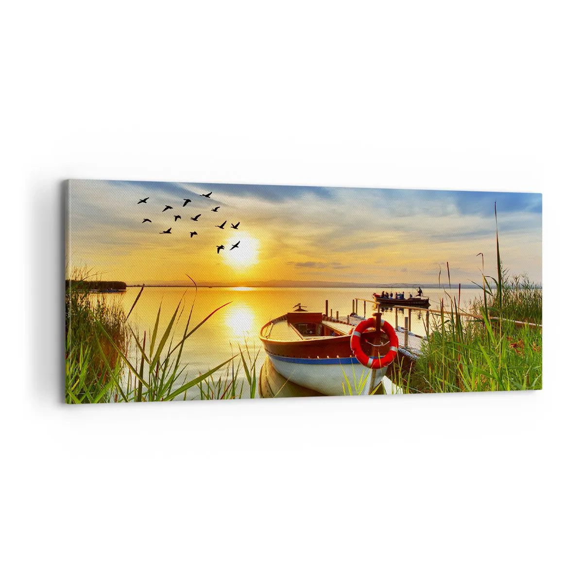 Impression sur toile - Image sur toile - Les cormorans s'envolent déjà - 100x40 cm