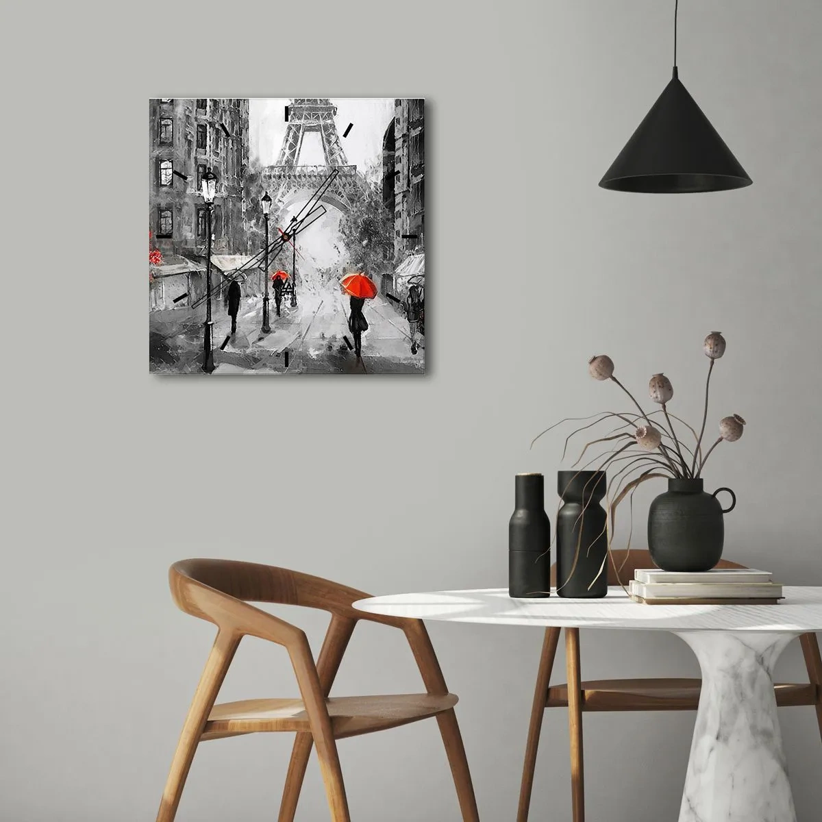 Horloge murale - Pendule murale - Tous les chemins mènent à elle - 40x40 cm