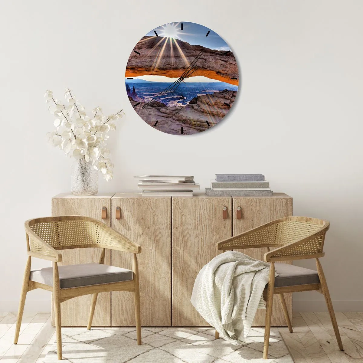 Horloge murale - Pendule murale - Par la porte rocheuse - 40x40 cm