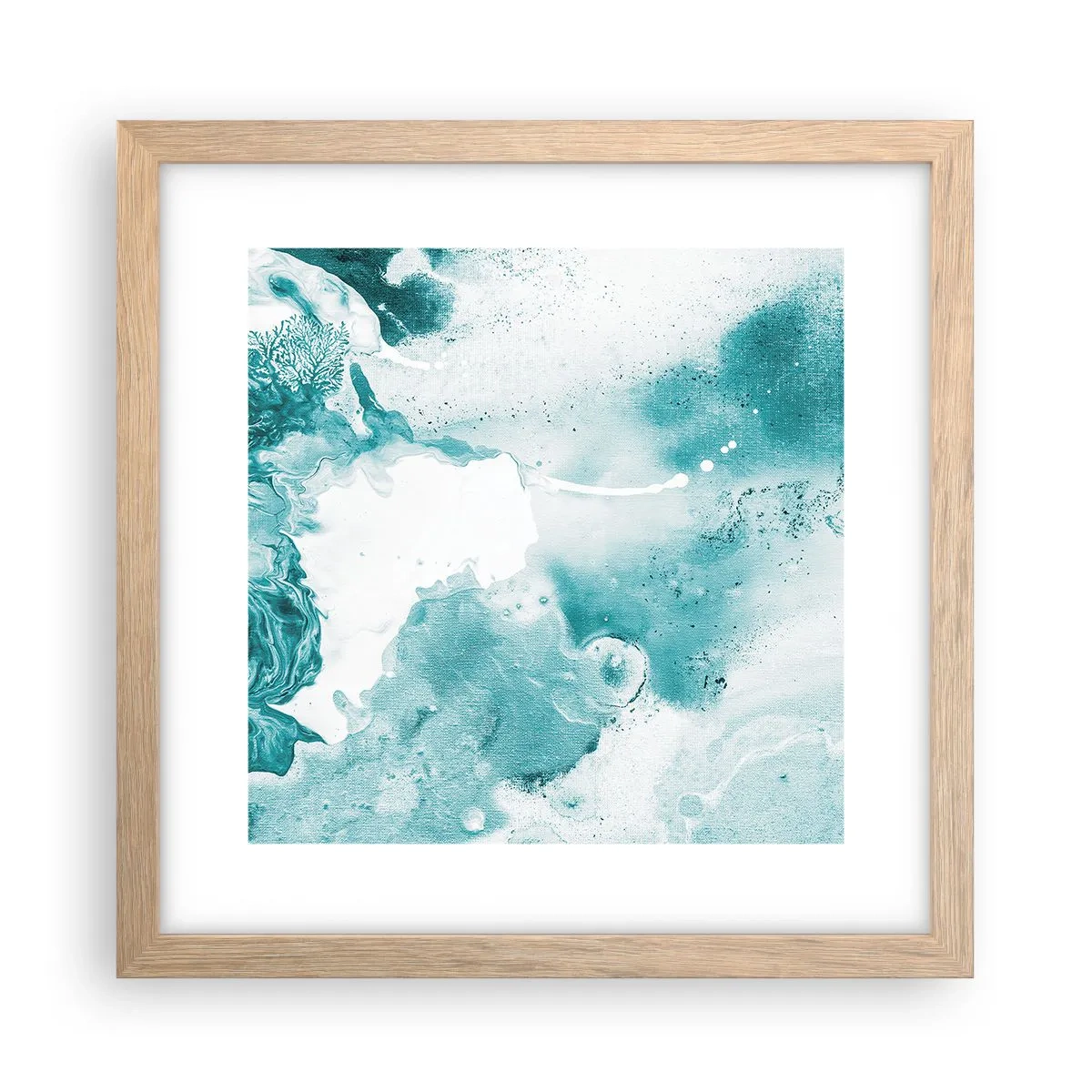 Affiche dans un chêne clair - Poster - Marécage bleu - 30x30 cm