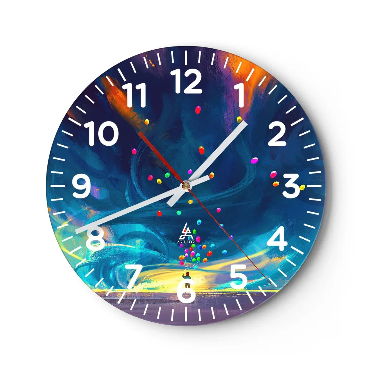 Horloge murale - Pendule murale - Au vent bleu ciel - 40x40 cm