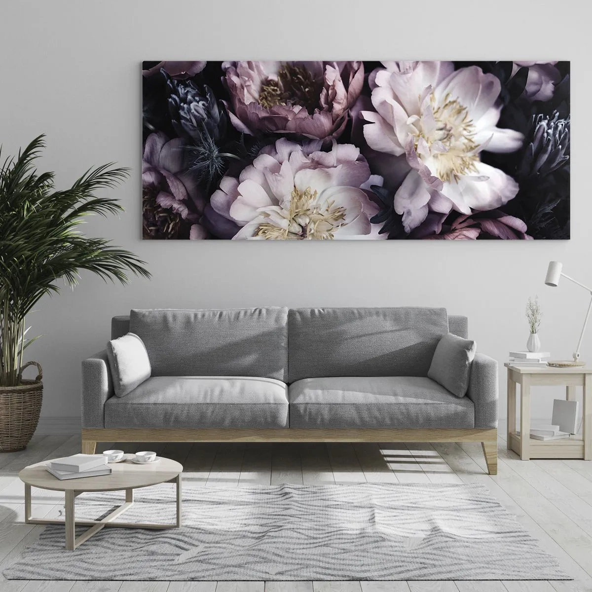 Impression sur verre - Image sur verre - Fleurs aux tons pastel délicats - 120x50cm - Bouquet à l'ancienne - Décoration murale moderne pour le salon et la chambre ARTTOR