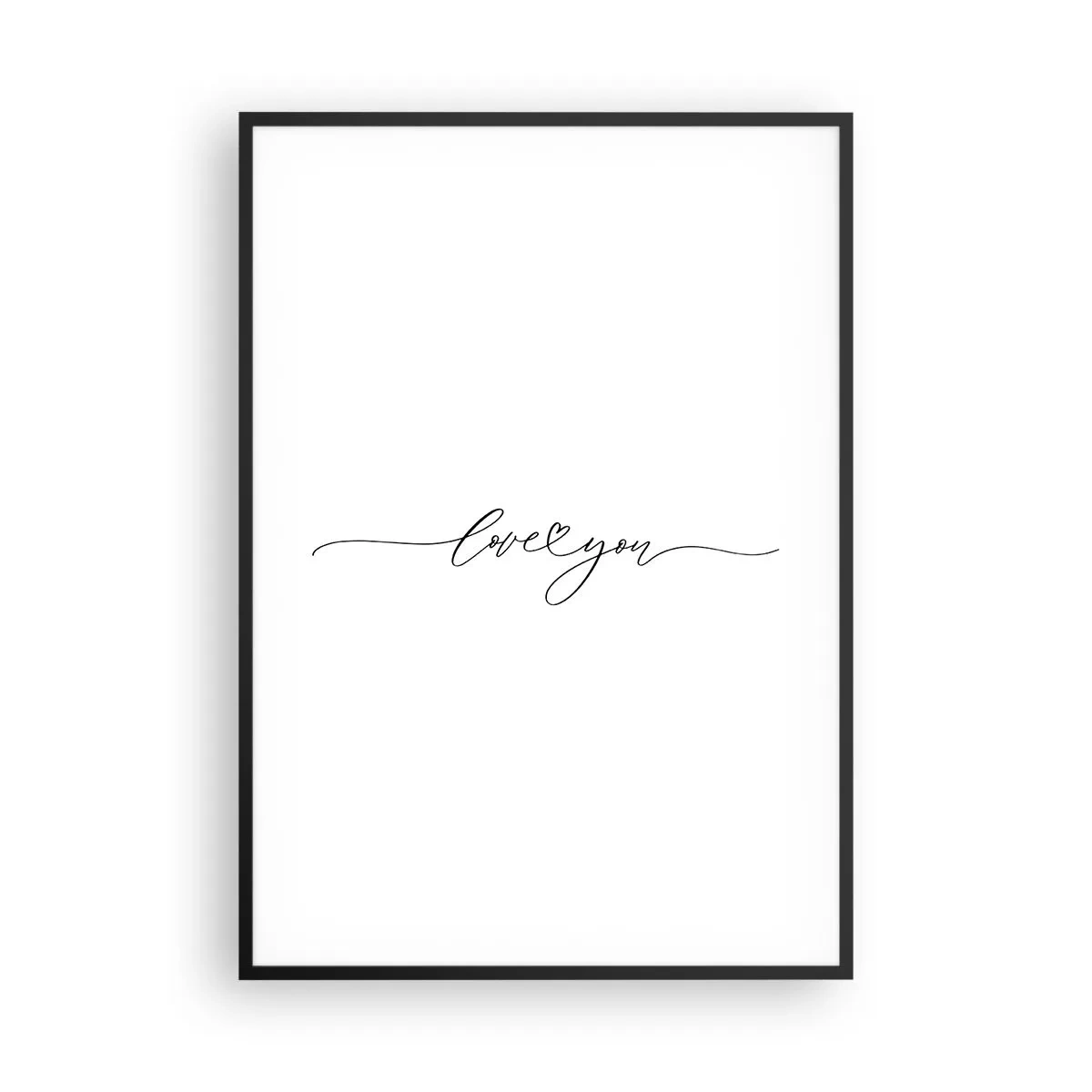 Affiche dans un cadre noir - Poster - Noir sur blanc - 70x100 cm