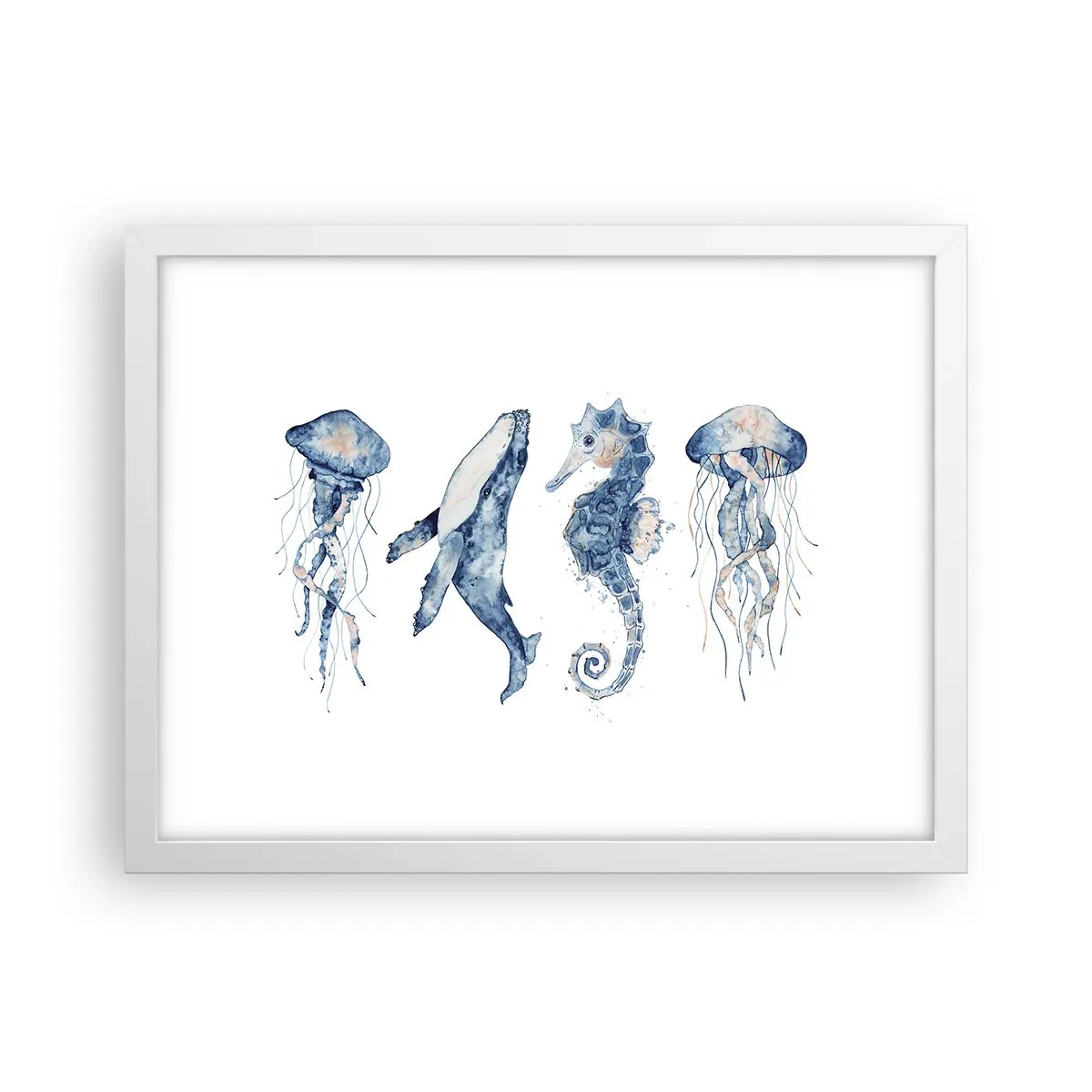 Affiche dans un cadre blanc - Poster - Merveilles de la mer - 40x30 cm