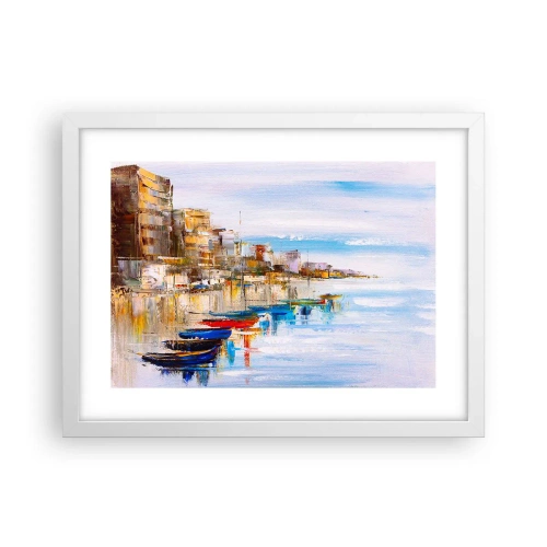 Affiche dans un cadre blanc - Poster - Un havre urbain multicolore - 40x30 cm