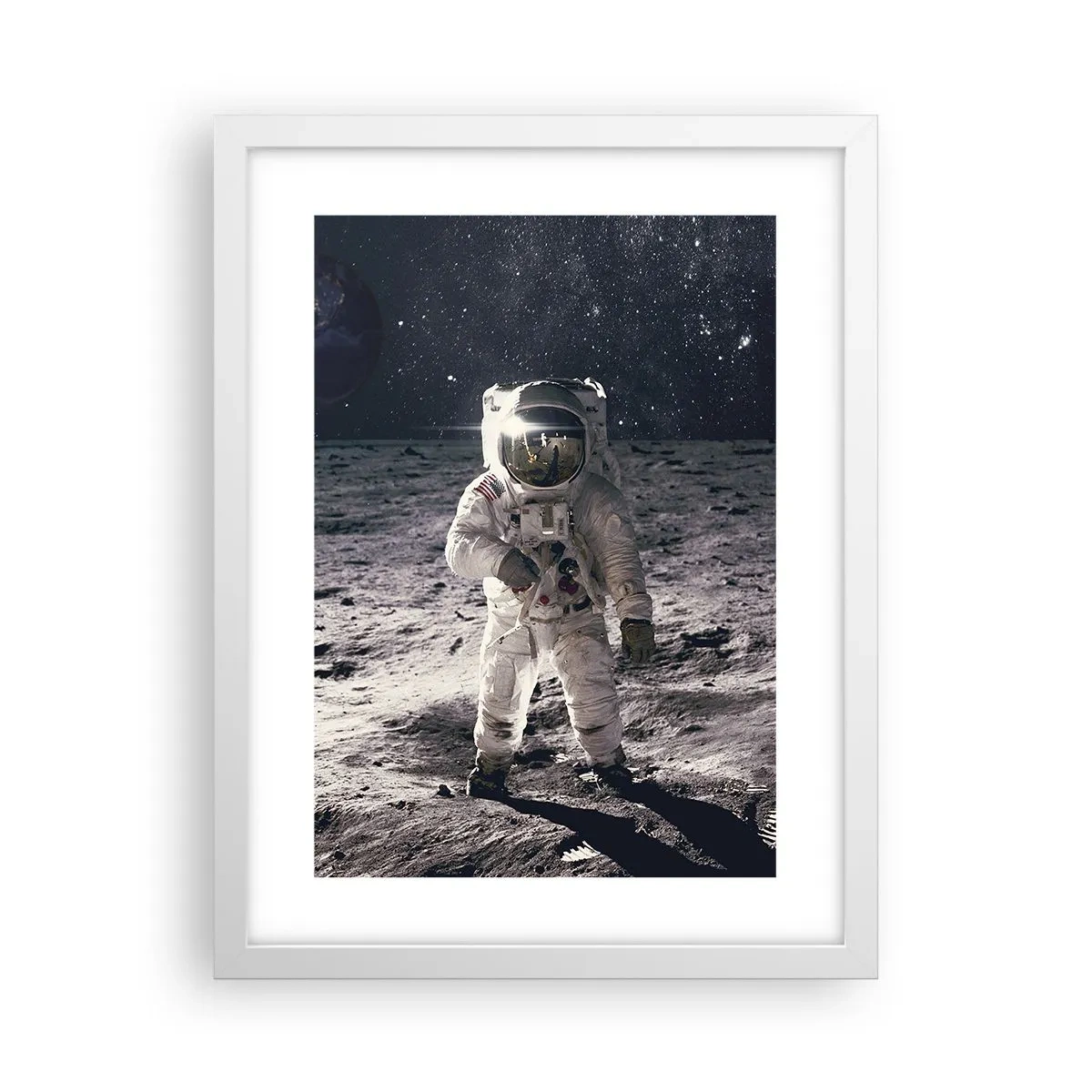 Affiche dans un cadre blanc - Poster - Salutations de la lune - 30x40 cm