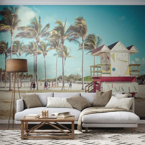 Papier Peint Photo Premium Sand - Une belle journée devant toi - Paysage, Plage, Floride - 150x105 cm