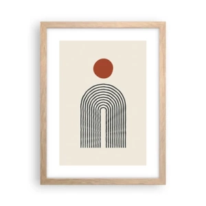 Affiche dans un chêne clair - Poster - Le magnétisme des formes et des couleurs - 30x40 cm