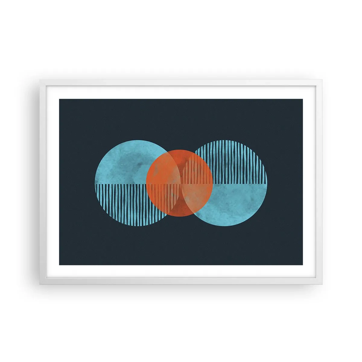 Affiche dans un cadre blanc - Poster - Composition symétrique - 70x50 cm