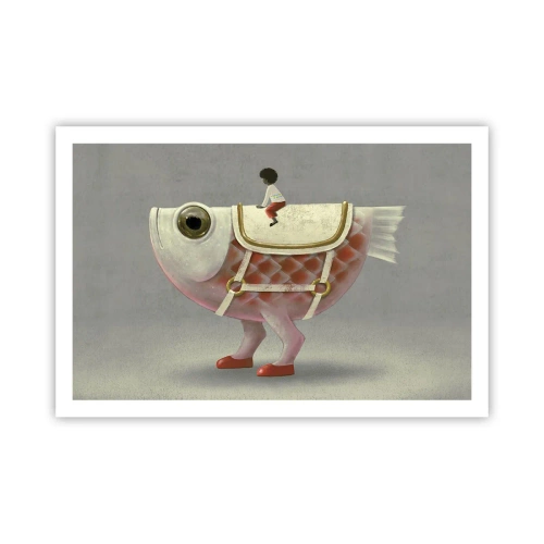 Affiche - Poster - Le cavalier poisson - 91x61 cm