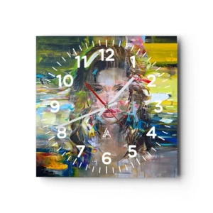 Horloge murale - Pendule murale - Derrière l'air, un rideau - 30x30 cm