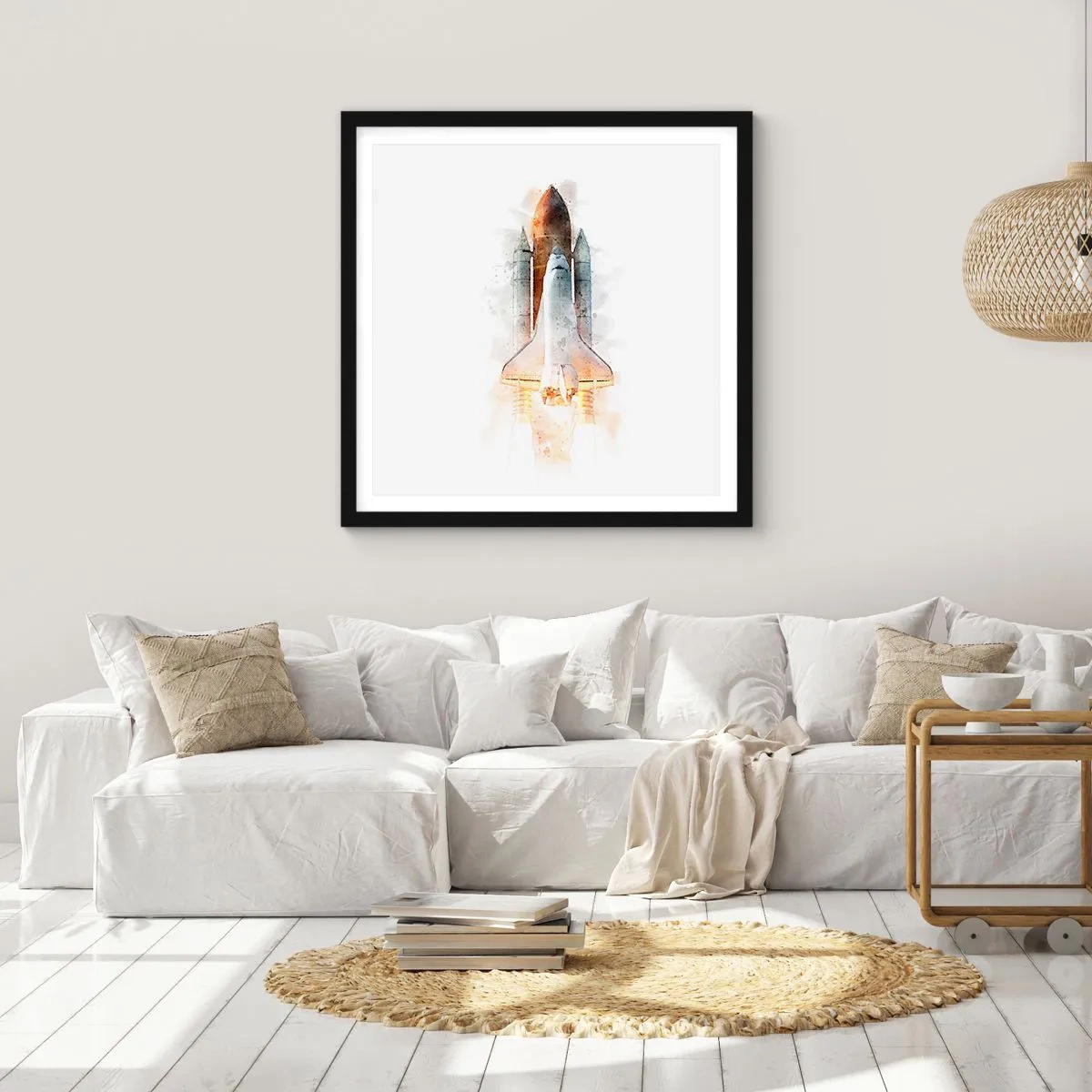 Affiche dans un cadre noir - Poster - Des explorateurs pour commencer - 50x50 cm