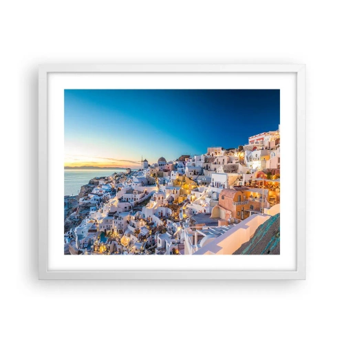 Affiche dans un cadre blanc - Poster - L'essence de la grecque - 50x40 cm