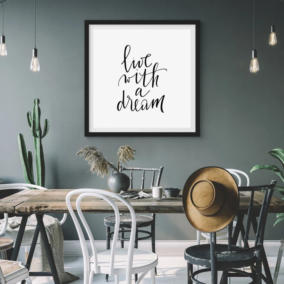 Affiche dans un cadre noir - Poster - Bien sur - 60x60 cm