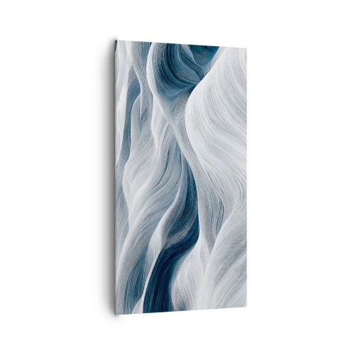 Impression sur toile - Image sur toile - Vagues blanches et bleues - 65x120 cm