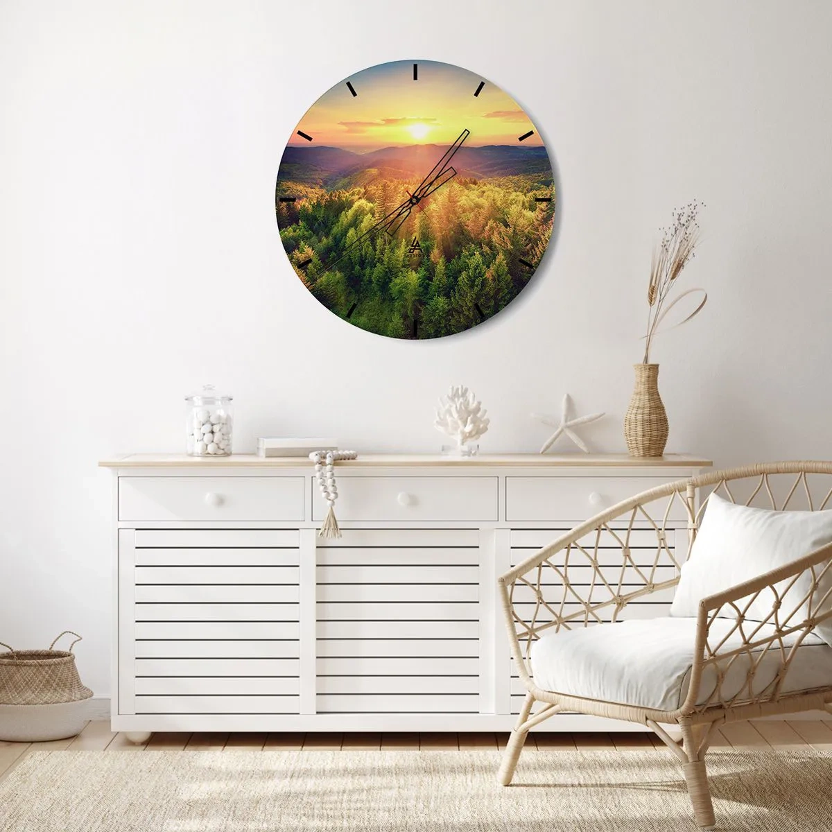 Horloge murale - Pendule murale - Monts et sommets - 40x40 cm
