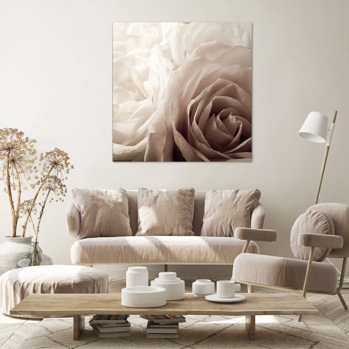Impression sur toile - Image sur toile - Au coeur d'ue la rose - 30x30 cm