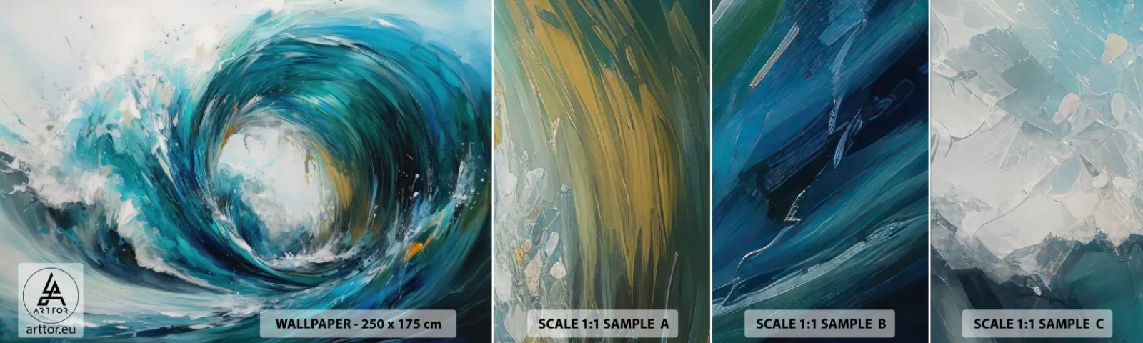 Échantillon de Papier Peint Autocollant Deluxe Sticker - Portail maritime - Océan, Vague, Morceau - 100x30 cm