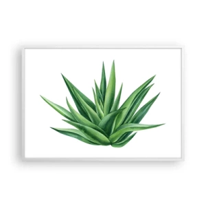 Affiche dans un cadre blanc - Poster - Vert – force – vie - 100x70 cm