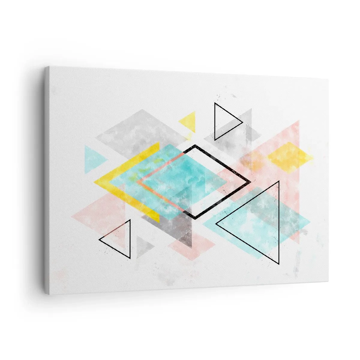 Impression sur toile - Image sur toile - Motifs géométriques colorés sur fond blanc - 70x50cm - Géométrie facile - Décoration murale moderne pour le salon et la chambre ARTTOR