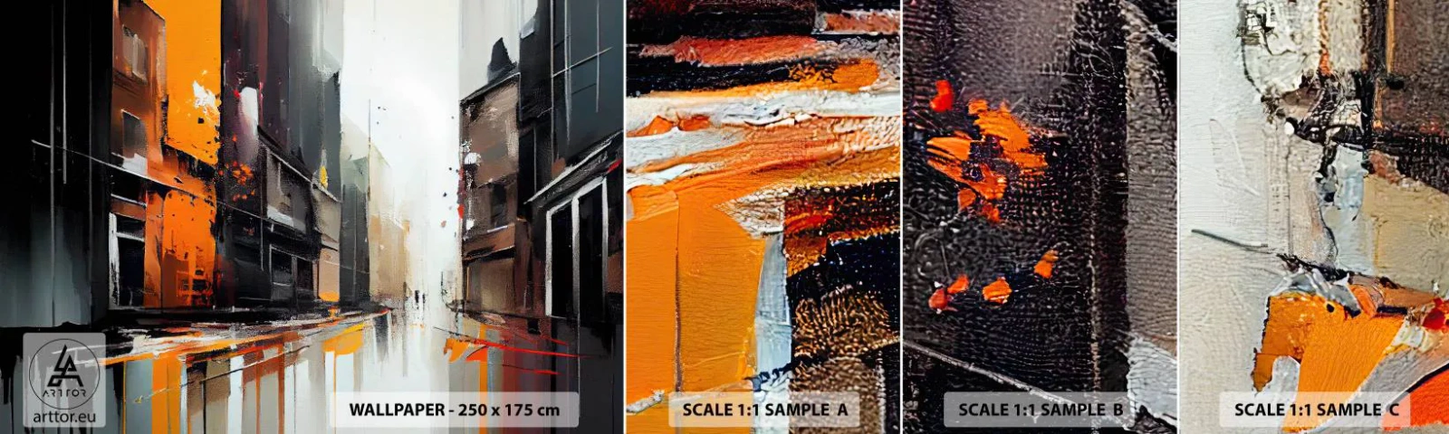 Échantillon De Papier Peint Standard Eco - Jour de pluie - Architecture, Art moderne, Ville - 100x30 cm