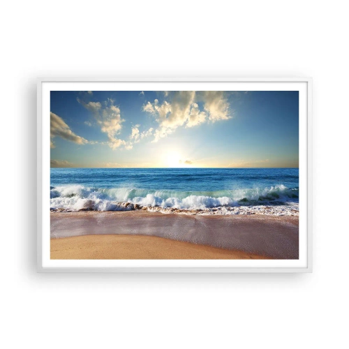 Affiche dans un cadre blanc - Poster - Mouvement et immobilité à la fois - 100x70 cm