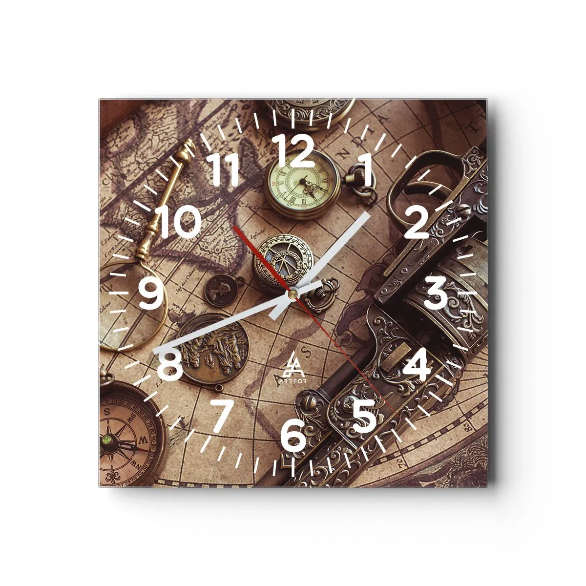 Horloge murale - Pendule murale - L'aventure appelle - 40x40 cm