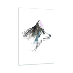 Impression sur verre - Image sur verre - Loup aquarelle dans un style minimaliste - 80x120cm - On parle du loup - Décoration murale moderne pour le salon et la chambre ARTTOR