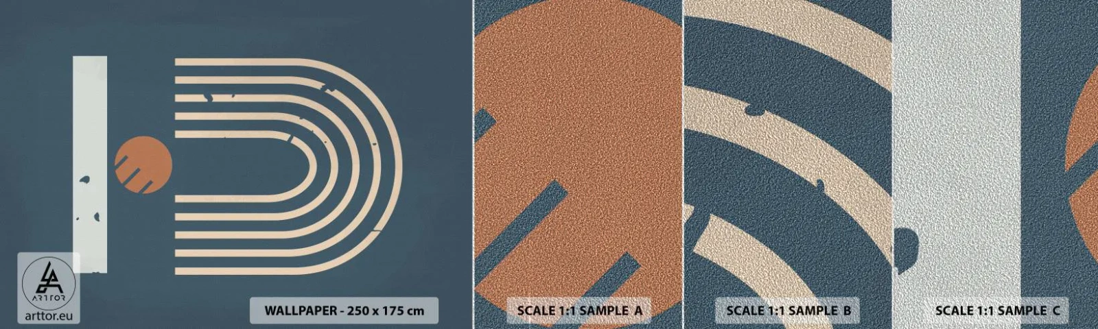 Échantillon de Papier Peint Premium Sand - Géométrie sur la grenade - Abstraction, Morceau, Graphique - 100x30 cm