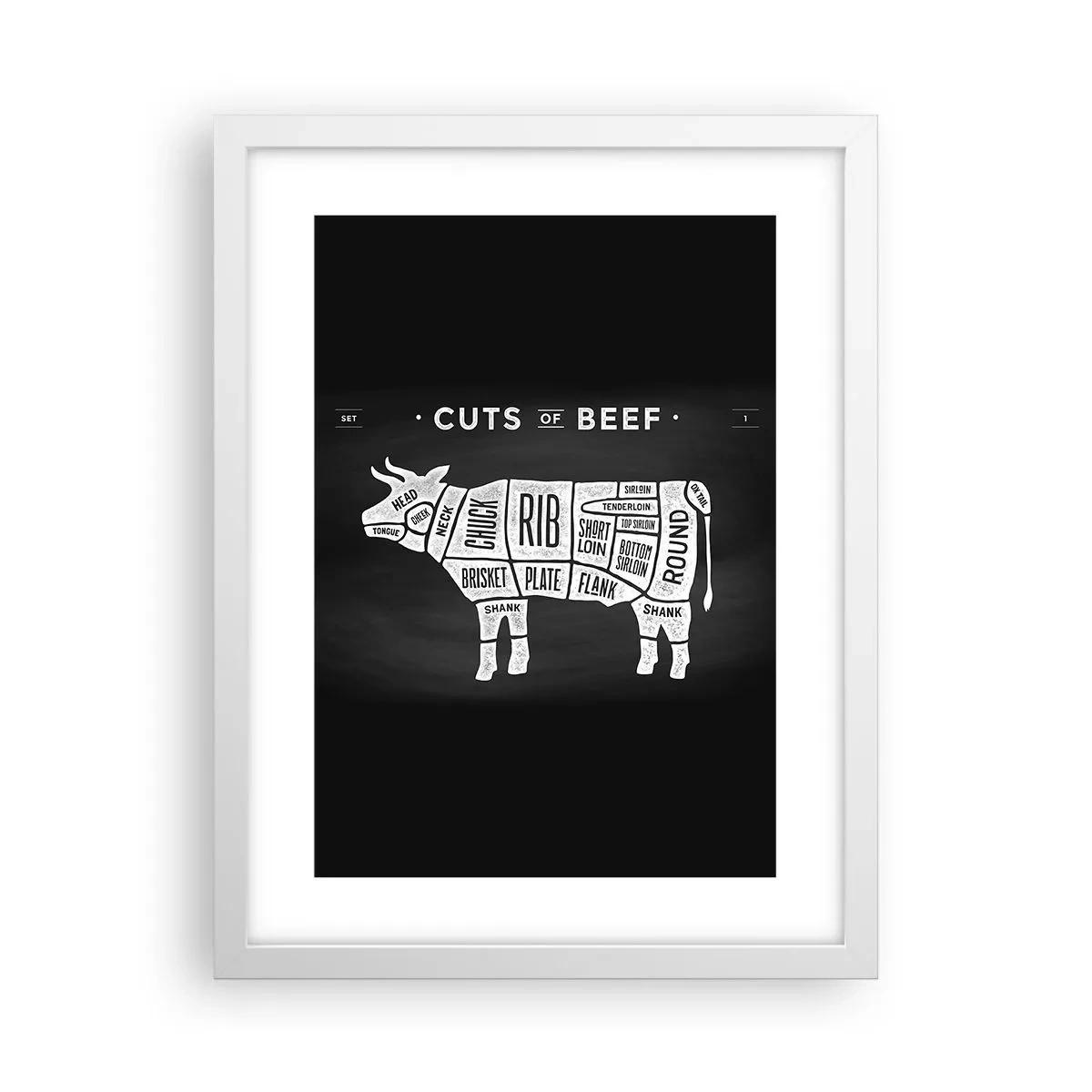 Affiche dans un cadre blanc - Poster - L'art de la découpe - 30x40 cm