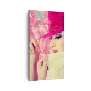 Impression sur toile - Image sur toile - Portrait rétro dans une brume rose - 55x100 cm