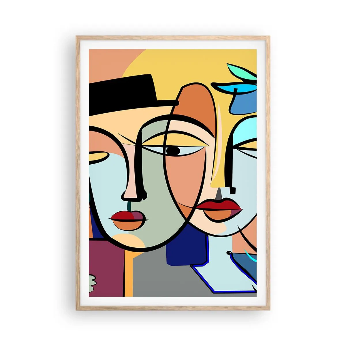 Affiche dans un chêne clair - Poster - Le Rendez-vous de Picasso - 70x100 cm
