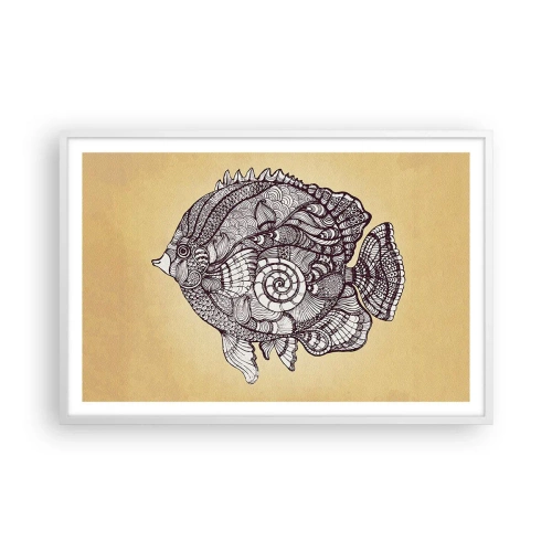 Affiche dans un cadre blanc - Poster - D'un océan d'ornements - 91x61 cm