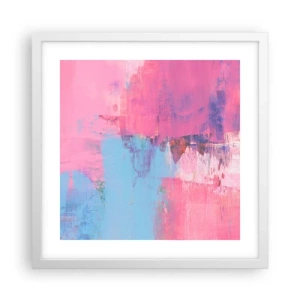 Affiche dans un cadre blanc - Poster - Du rose, du bleu et une pincée de lumière - 40x40 cm