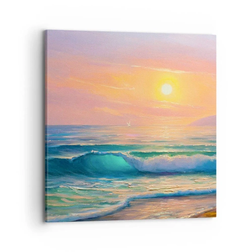 Impression sur toile - Image sur toile - Le chant turquoise des vagues - 70x70 cm