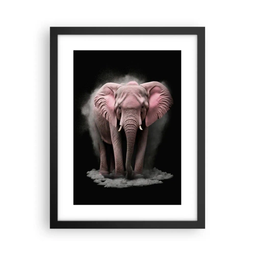 Affiche dans un cadre noir - Poster - Ne pensez pas à un éléphant rose ! - 30x40 cm