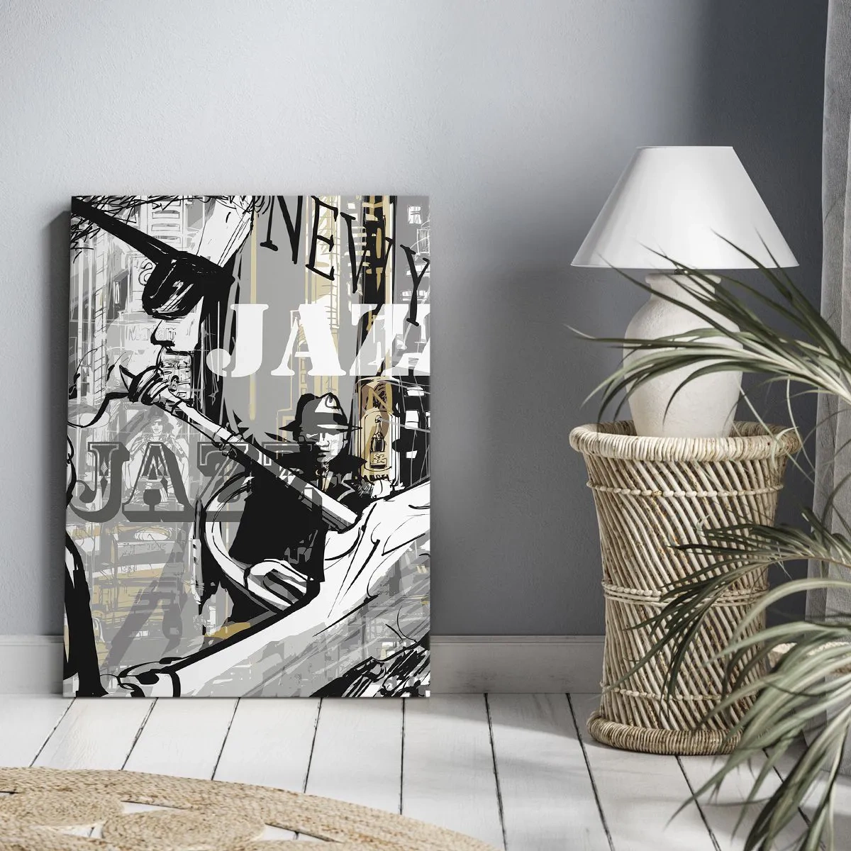 Impression sur toile - Image sur toile - Scène jazz new-yorkaise - 70x100cm - Au rythme de New York - Décoration murale moderne pour le salon et la chambre ARTTOR