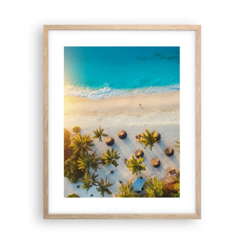 Affiche dans un chêne clair - Poster - Bienvenue au paradis - 40x50 cm