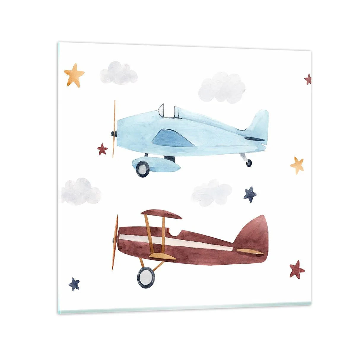 Impression sur verre - Image sur verre - Monsieur le pilote, nous vous attendons ! - 40x40 cm