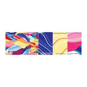 Échantillon De Papier Peint Standard Eco - Un désordre coloré - Abstraction, Feuilles colorées, Morceau - 100x30 cm