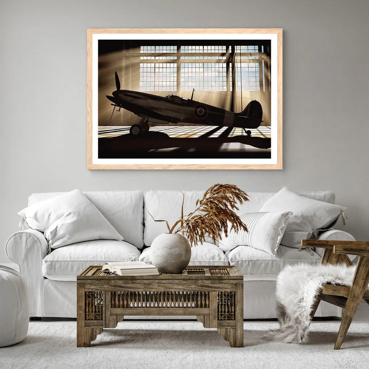 Affiche dans un chêne clair - Poster - Le repos du guerrier - 70x50 cm