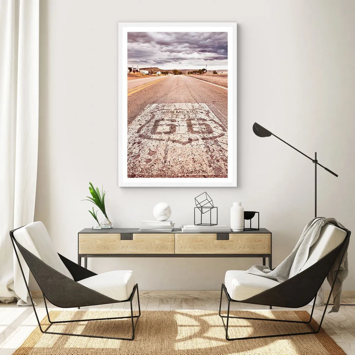 Affiche dans un cadre blanc - Poster - Mother Road - une légende américaine - 70x100 cm