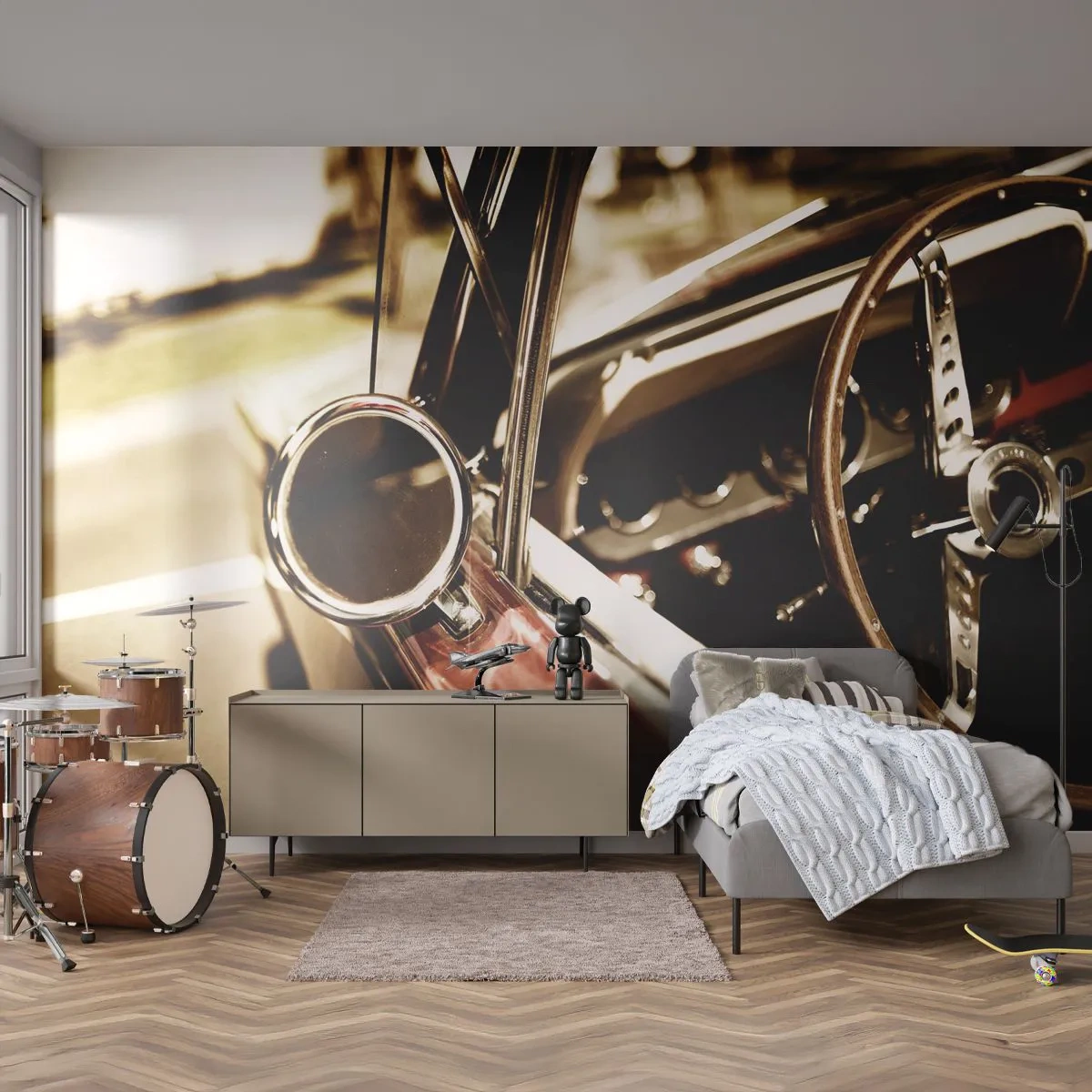 Papier Peint Photo Premium Sand - Auto avec une âme - Voiture, Classique, Automobile - 300x210 cm