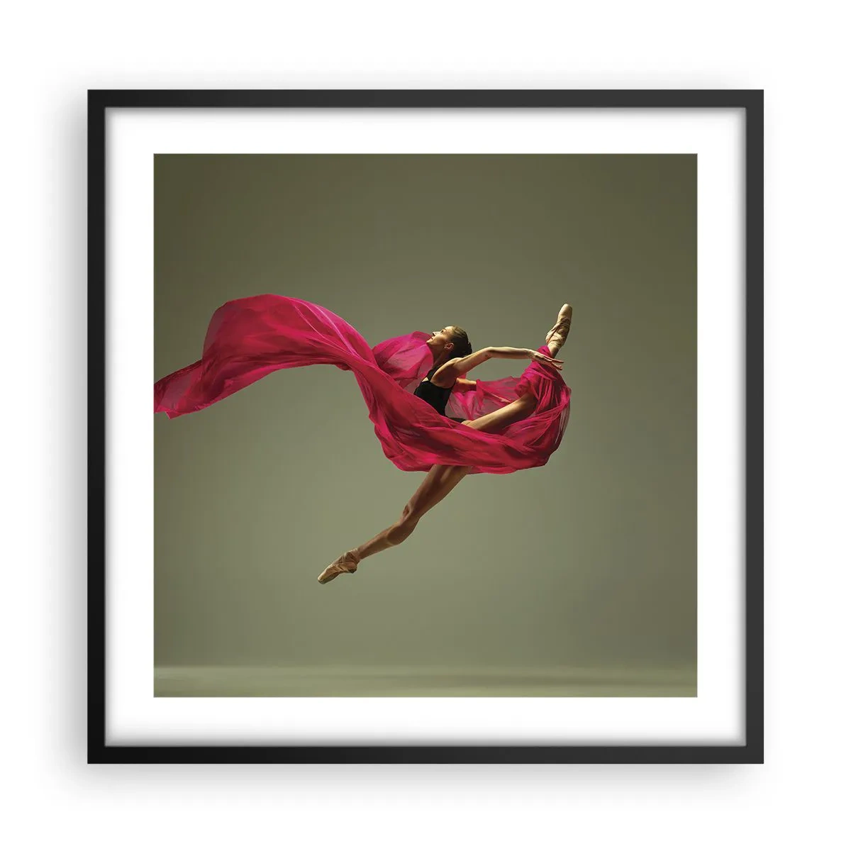 Affiche dans un cadre noir - Poster - Flamme dansante - 50x50 cm