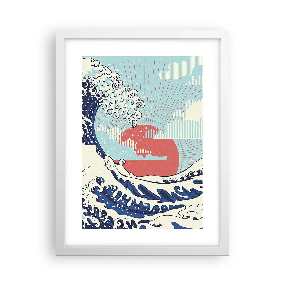 Affiche dans un cadre blanc - Poster - D'une inspiration japonnaise - 30x40 cm