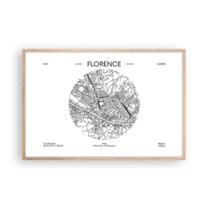 Affiche dans un chêne clair - Poster - Anatomie de Florence - 91x61 cm