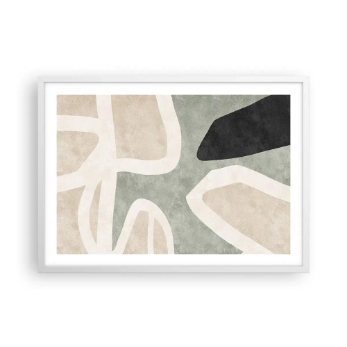 Affiche dans un cadre blanc - Poster - Composition pour motif noir - 70x50 cm