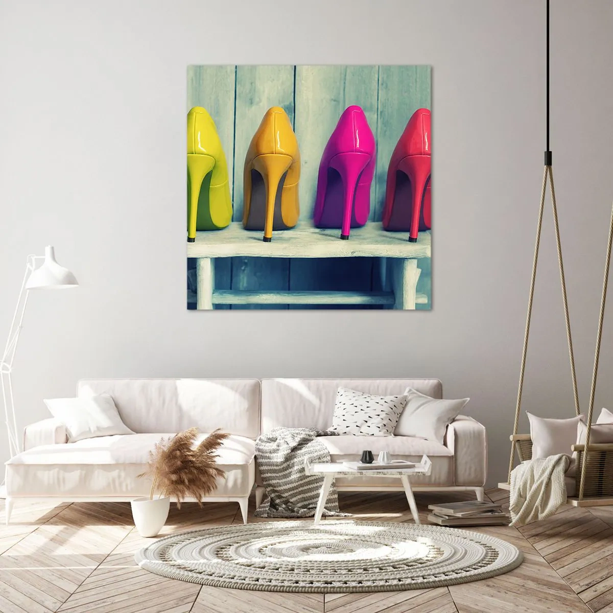 Impression sur toile - Image sur toile - Promenade sur l'arc-en-ciel - 60x60 cm