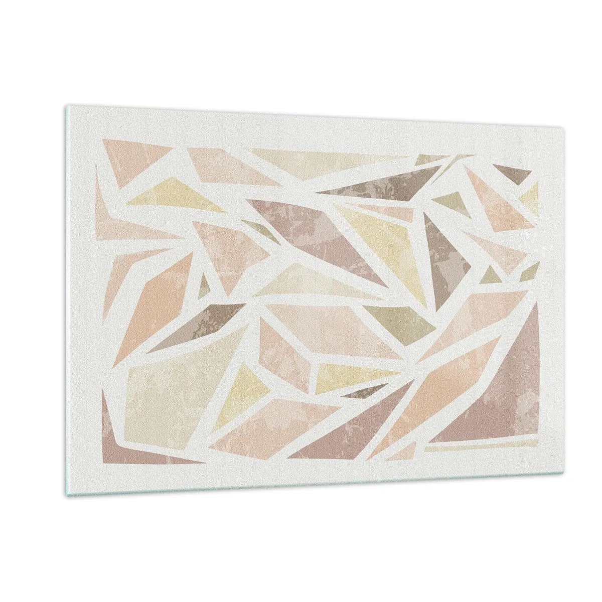 Impression sur verre - Image sur verre - Mosaïque géométrique aux couleurs pastel sur fond clair - 120x80cm - Composition de vitraux - Décoration murale moderne pour le salon et la chambre ARTTOR